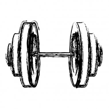 dumbbell simgesinin tek renkli kroki