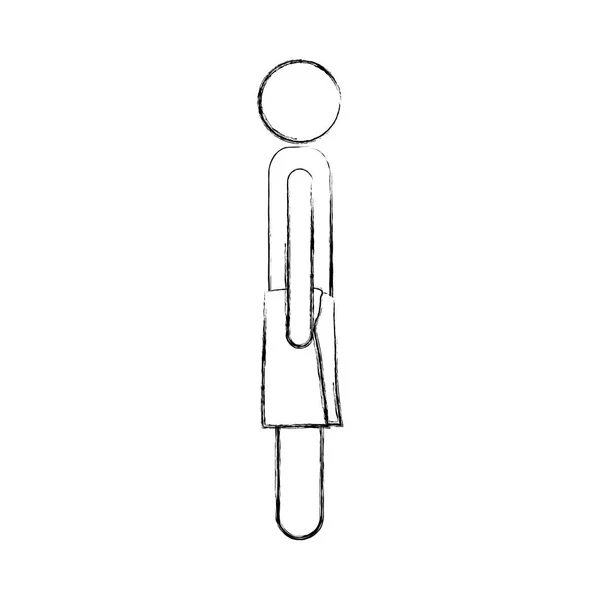 Pictograma de silueta borrosa del hombre con toalla en la cintura a la vista lateral — Archivo Imágenes Vectoriales