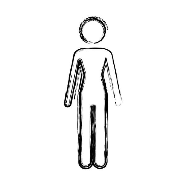 Blurred contour pictogram of human silhouette — Stock Vector