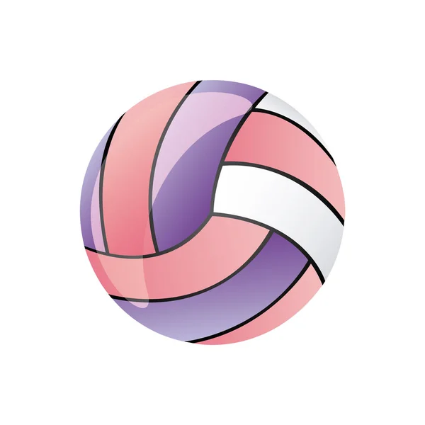 Colorful silhouette volleyball ball element sport — Stock Vector