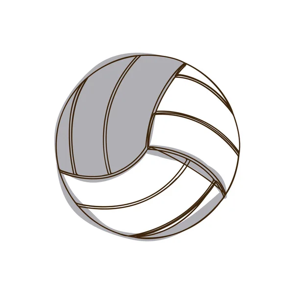 Monochrome silhouette volleyball ball element sport — Stock Vector