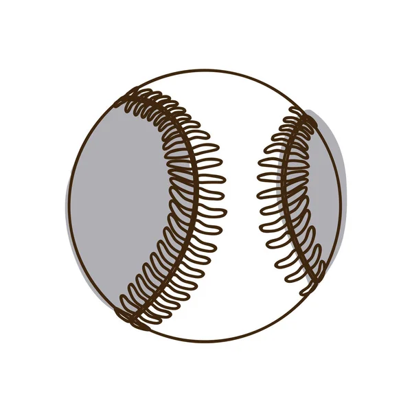 Monochrome silhouette baseball ball element sport — Stock Vector