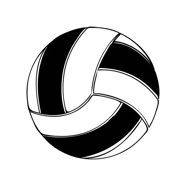 Schwarze Silhouette Volleyball Element Sport — Stockvektor