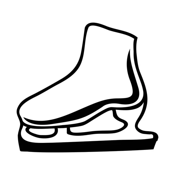Zwarte silhouet ijs rolschaatsen pictogram — Stockvector