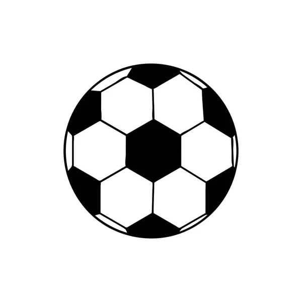 Silhouette nera elemento pallone da calcio sport — Vettoriale Stock