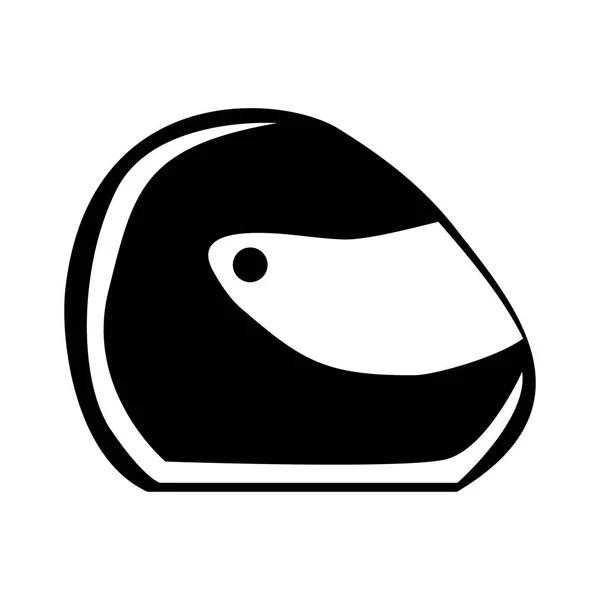 Icône de casque de moto silhouette noire — Image vectorielle
