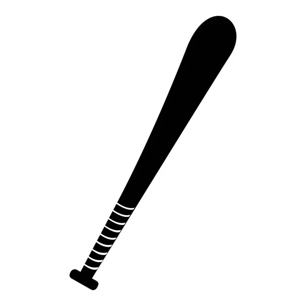 Μαύρη σιλουέτα μπέιζμπολ νυχτερίδα στοιχείο αθλητισμού — Διανυσματικό Αρχείο