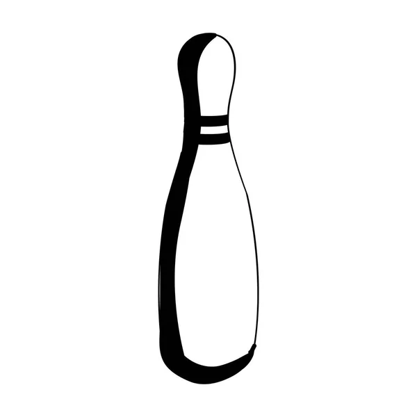 Schwarze Silhouette Bowlingnadel Symbol — Stockvektor