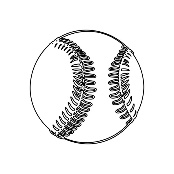 Monochrome contour of baseball ball — Stock Vector