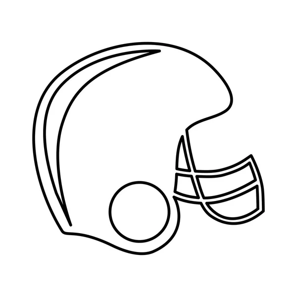 Contorno monocromático do capacete de futebol americano — Vetor de Stock