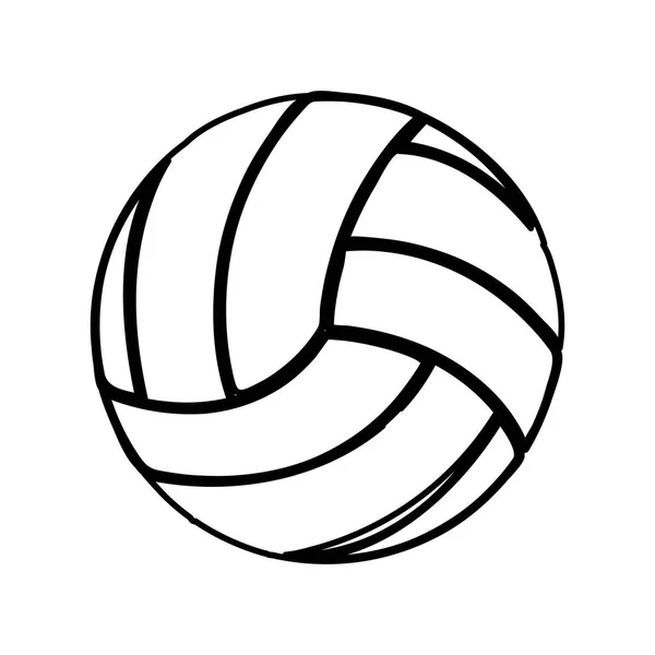 Monochrome contour of volleyball ball — Stock Vector