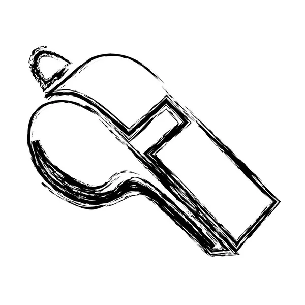 Монохромный эскиз иконы свистка — стоковый вектор