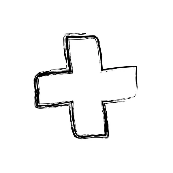 Монохромный ручной рисунок медицинского креста — стоковый вектор