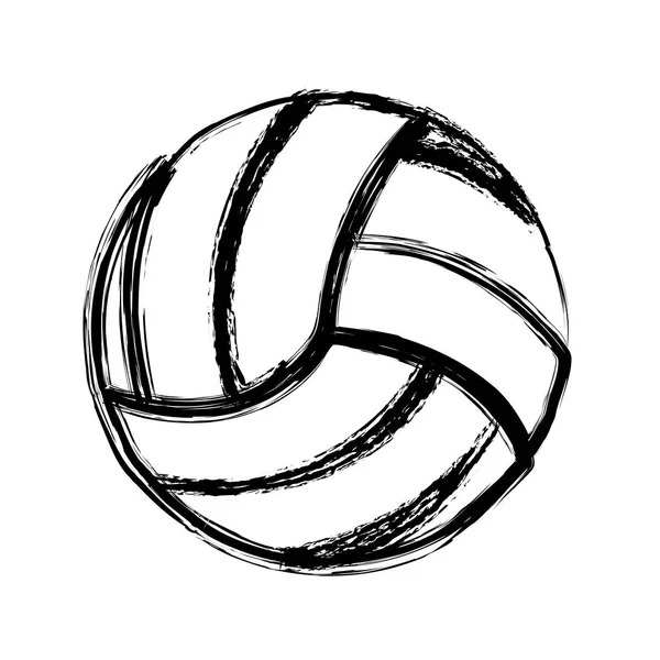 Монохромный эскиз волейбольного мяча — стоковый вектор