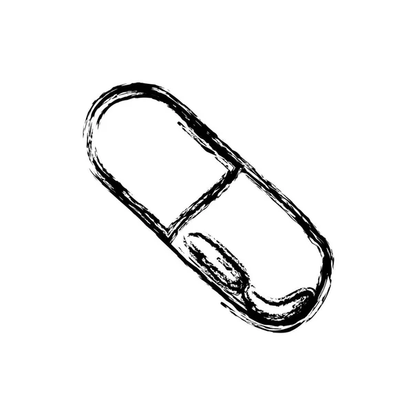 Monochrome sketch of pill icon — Stock Vector