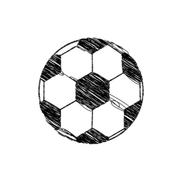 Silhouette drawing soccer ball element sport — Stock Vector