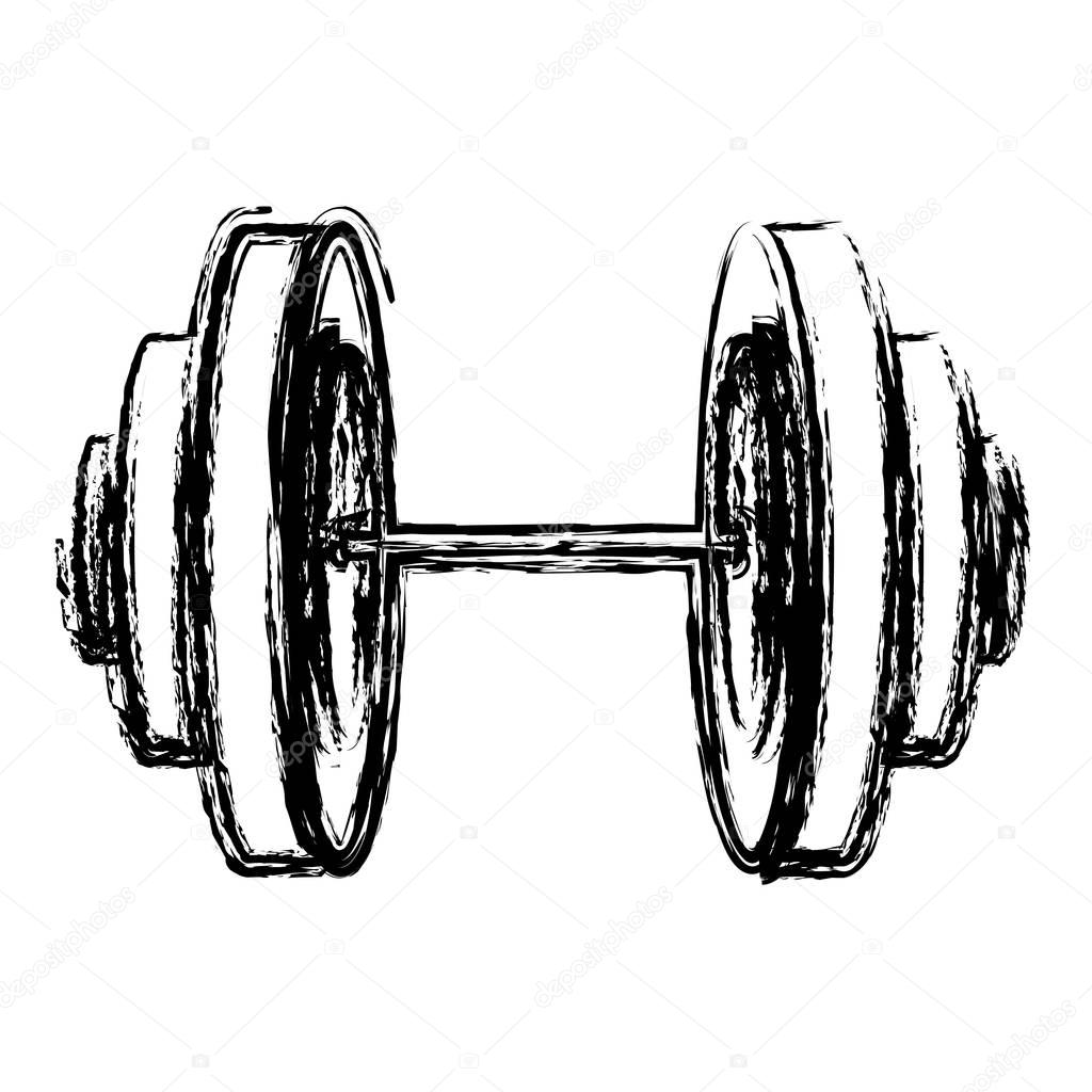 monochrome sketch of dumbbell icon