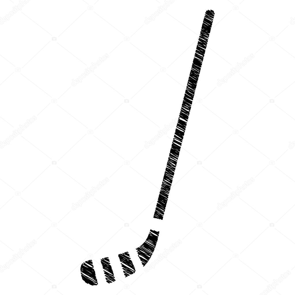 silhouette drawing ice hockey stick icon