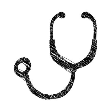 siluet el auriculars ile sağlık stetoskop çizimi