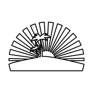 siluet daire sunset beach ve avuç içi ile