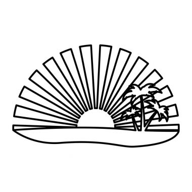 siluet sunset beach ve avuç içi ile