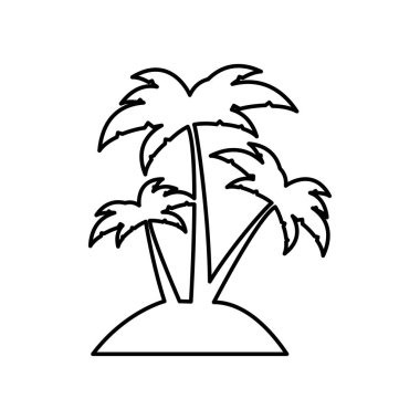 Üç avuç içi ile siluet ada