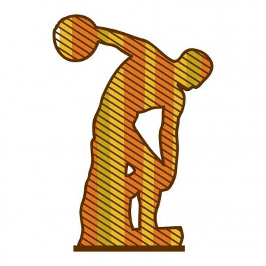 discobolus heykel ile çizgili arka plan renk siluet