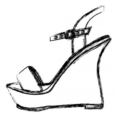 Sandalet Ayakkabı platformlu tek tek renkli bulanık kontur