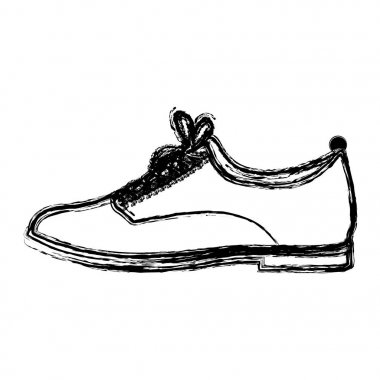 tek renkli erkek deri ayakkabı ayakkabı bağcığı ile kontur bulanık