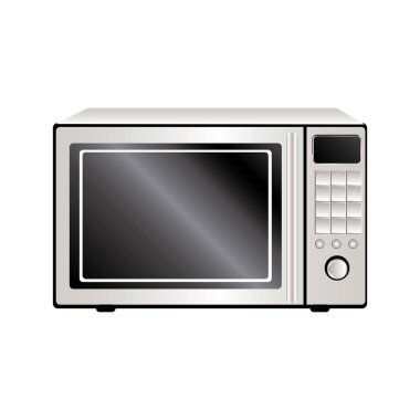 fırın mikrodalga ile renkli gerçekçi siluet