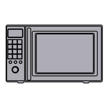 gri tonlamalı siluet fırın mikrodalga ile