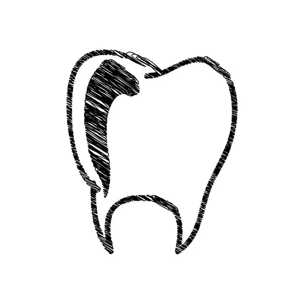 Silhouette Zeichnung Zahn zahnärztliches Symbol — Stockvektor