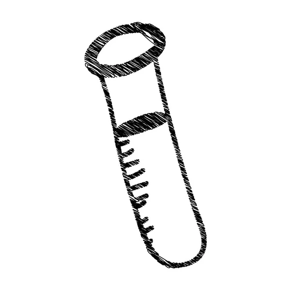 Silueta mano dibujo prueba tubo icono — Vector de stock
