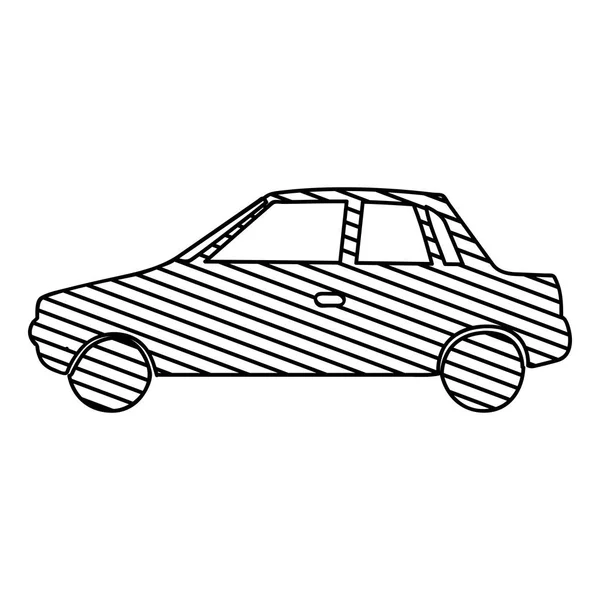 Monochrome silhouette of automobile to striped — Stock Vector