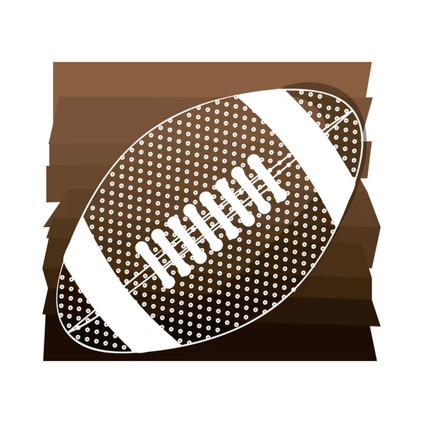 Fond brun avec ballon de football avec contour blanc — Image vectorielle