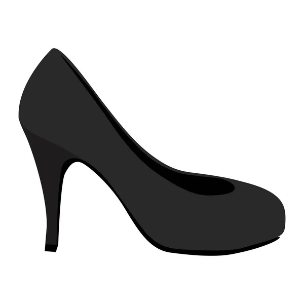 Color silhouette of high heel shoe black — Stock Vector