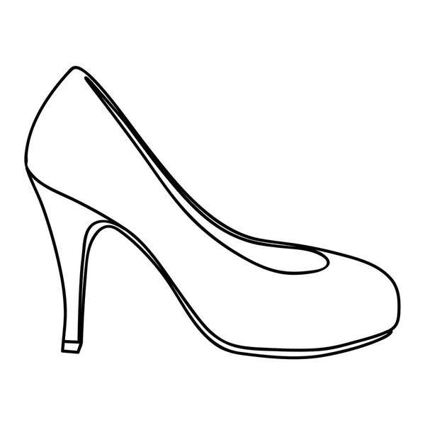 Zwart-wit silhouet van hoge hak schoen — Stockvector