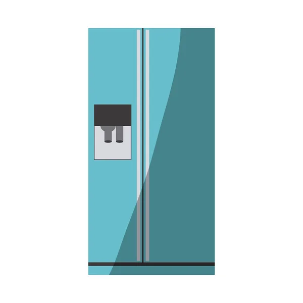 Silhueta de cor azul de geladeira com dispensador de água —  Vetores de Stock