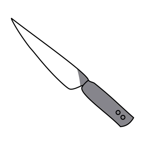 Монохромный силуэт ножа с ручкой — стоковый вектор