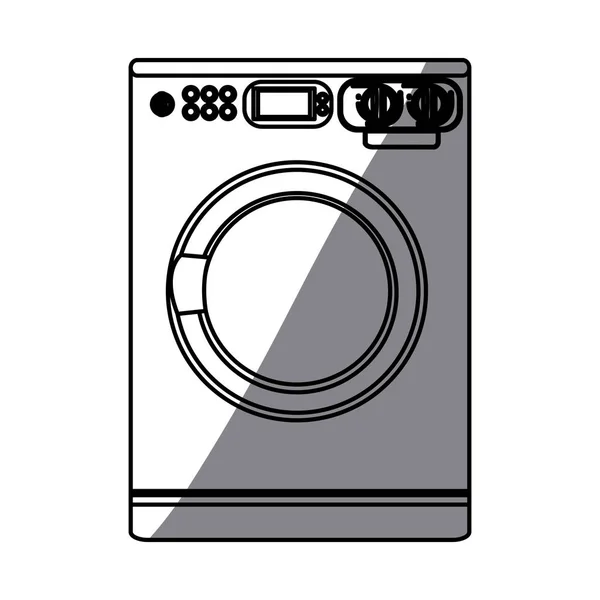 Monochrome silhouette of washing machine — Stock Vector