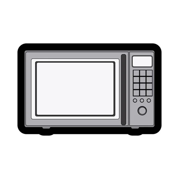 Monochrome thick contour of oven microwave — Stock Vector