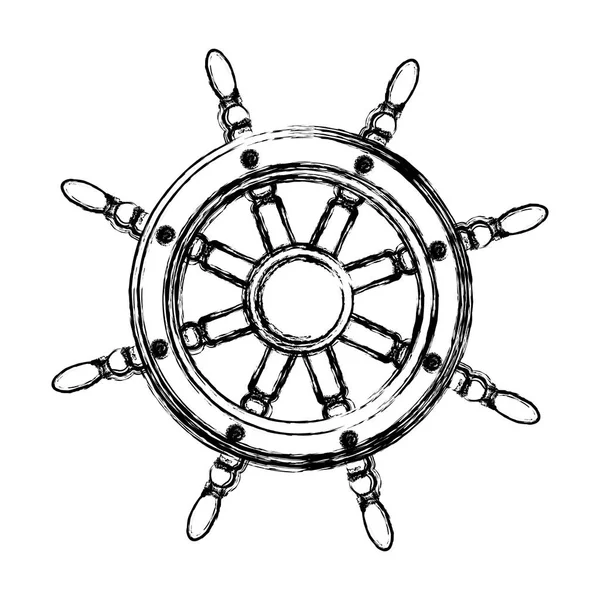 monochrome sketch of boat helm icon
