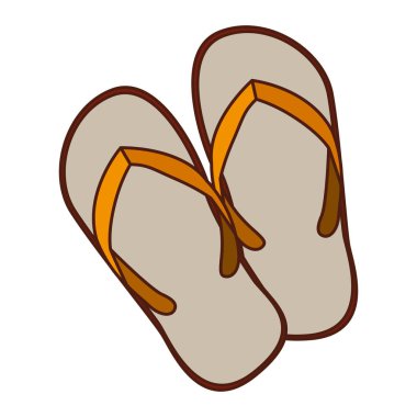 plaj flip-flop yaşlı silüeti