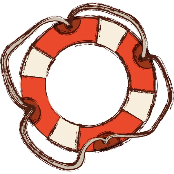 Flotasyon hoop urgan ile bulanık renkli — Stok Vektör
