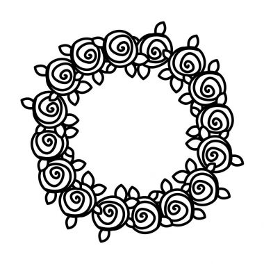 gül yaprakları ile çizim siluet taç