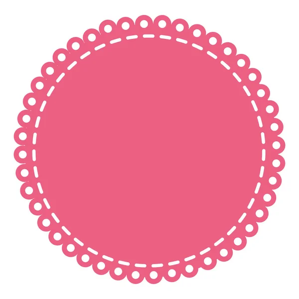Różowy okrągłe ramki dekoracyjnej z pierścieniami granicy — Wektor stockowy