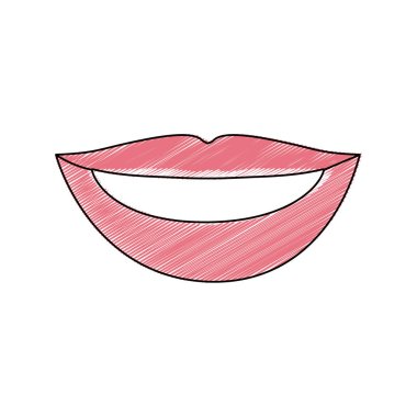 dudak teeths ile renk karakalem