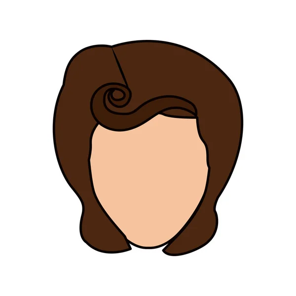 Барвистий силует безликої жінки з вихровою зачіскою — стоковий вектор