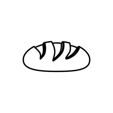 ekmek beyaz arka planda siyah siluet