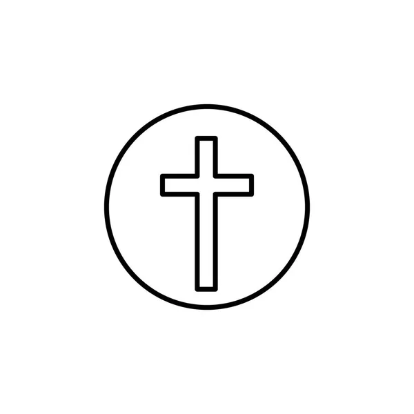 Silhueta preta de esfera com símbolo de cruz — Vetor de Stock